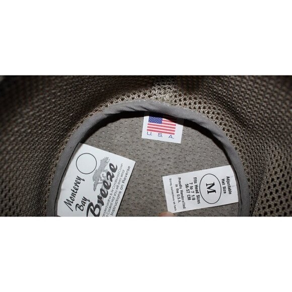 Monterey Bay Breeze Adjustable Leather Hat Sol Air Suede and Mesh Size M Made US main image 8